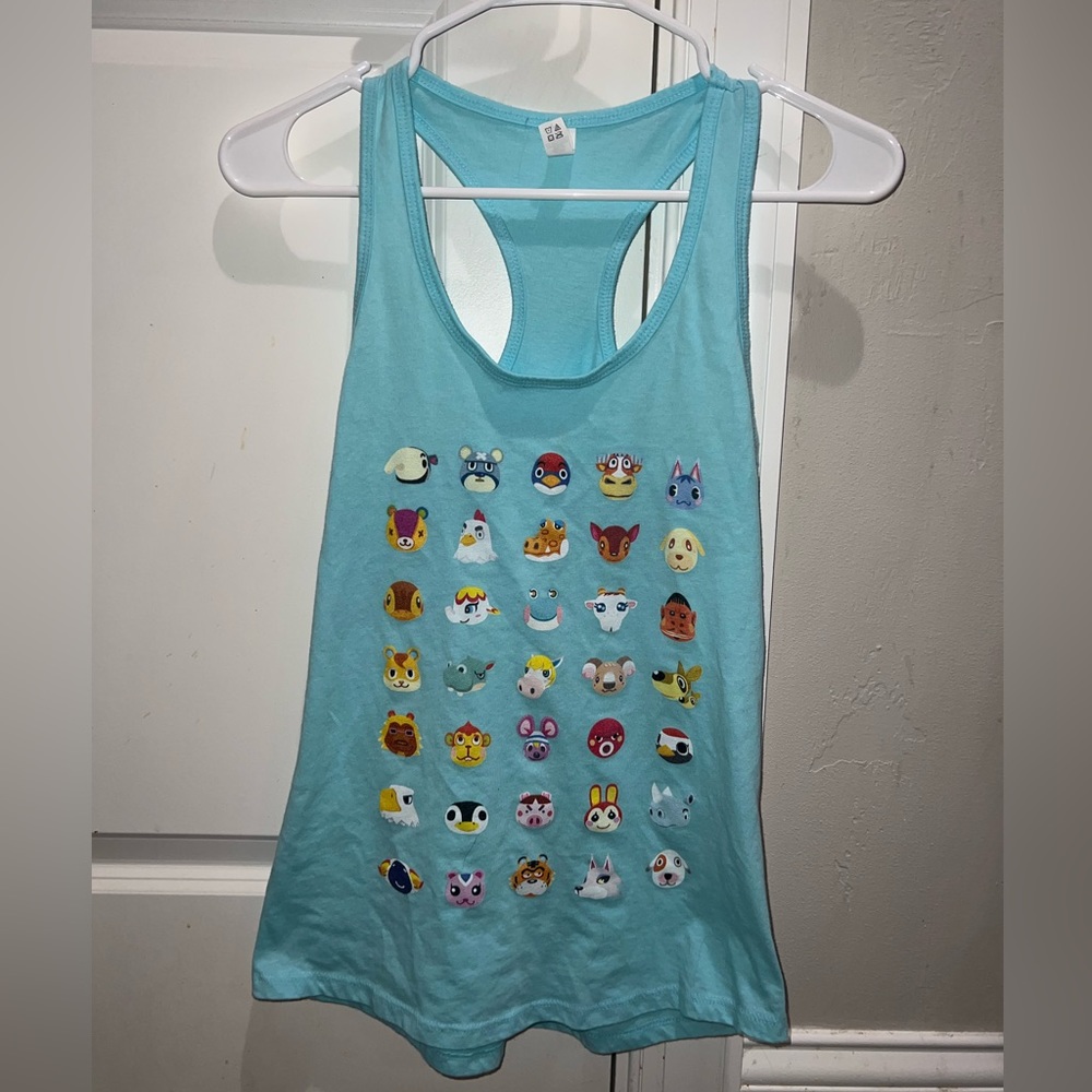 Animal Crossing Character Gamer Girl Blue Tank Top Racerback Women’s Small